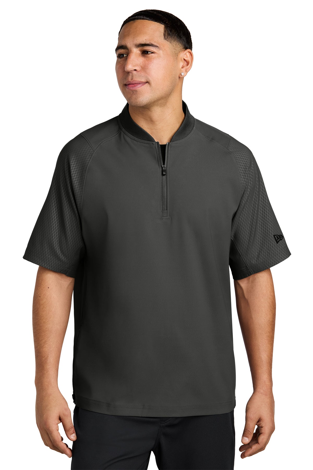 Peaches - Georgia Peaches Block Script - New Era Cage Short Sleeve 1/4-Zip Jacket