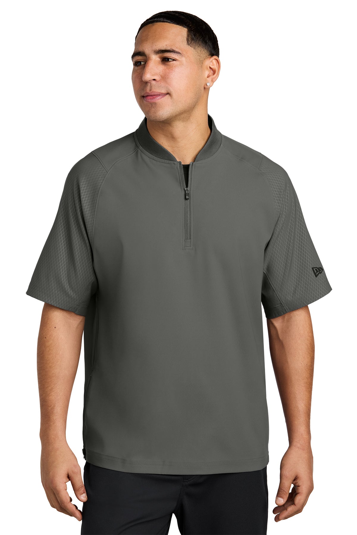 Peaches - Georgia Peaches Block Script - New Era Cage Short Sleeve 1/4-Zip Jacket