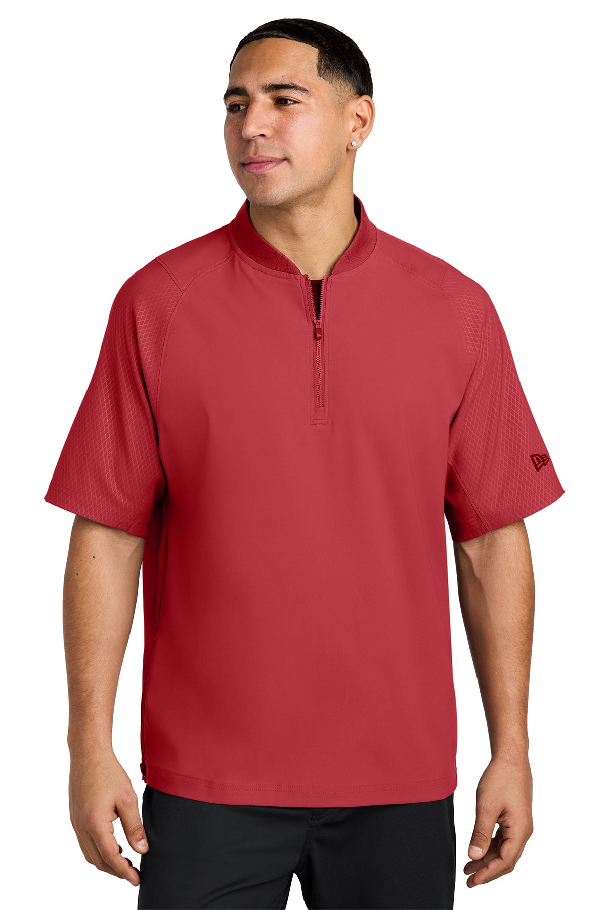 Peaches - Georgia Peaches Block Script - New Era Cage Short Sleeve 1/4-Zip Jacket