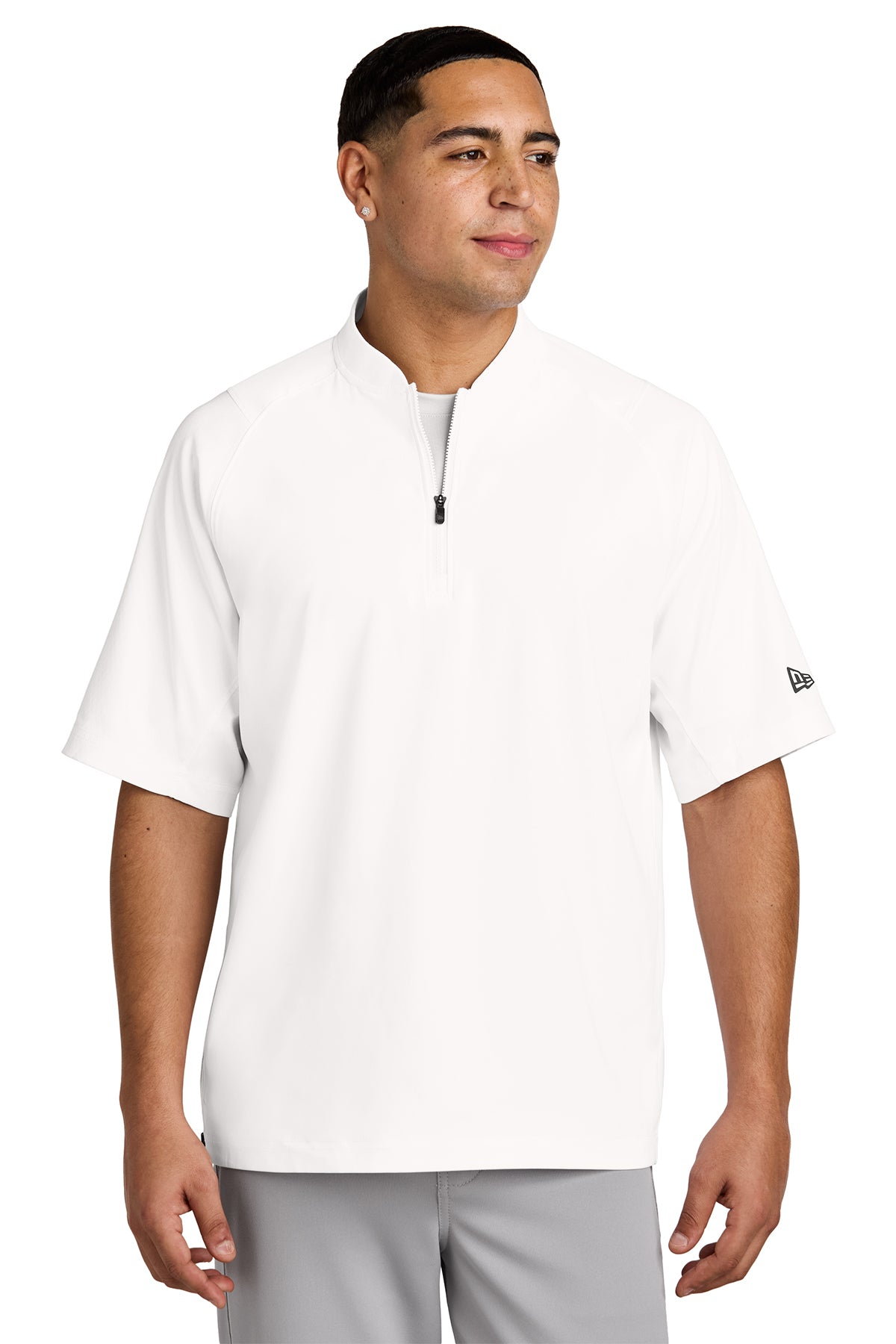 Peaches - Georgia Peaches Block Script - New Era Cage Short Sleeve 1/4-Zip Jacket