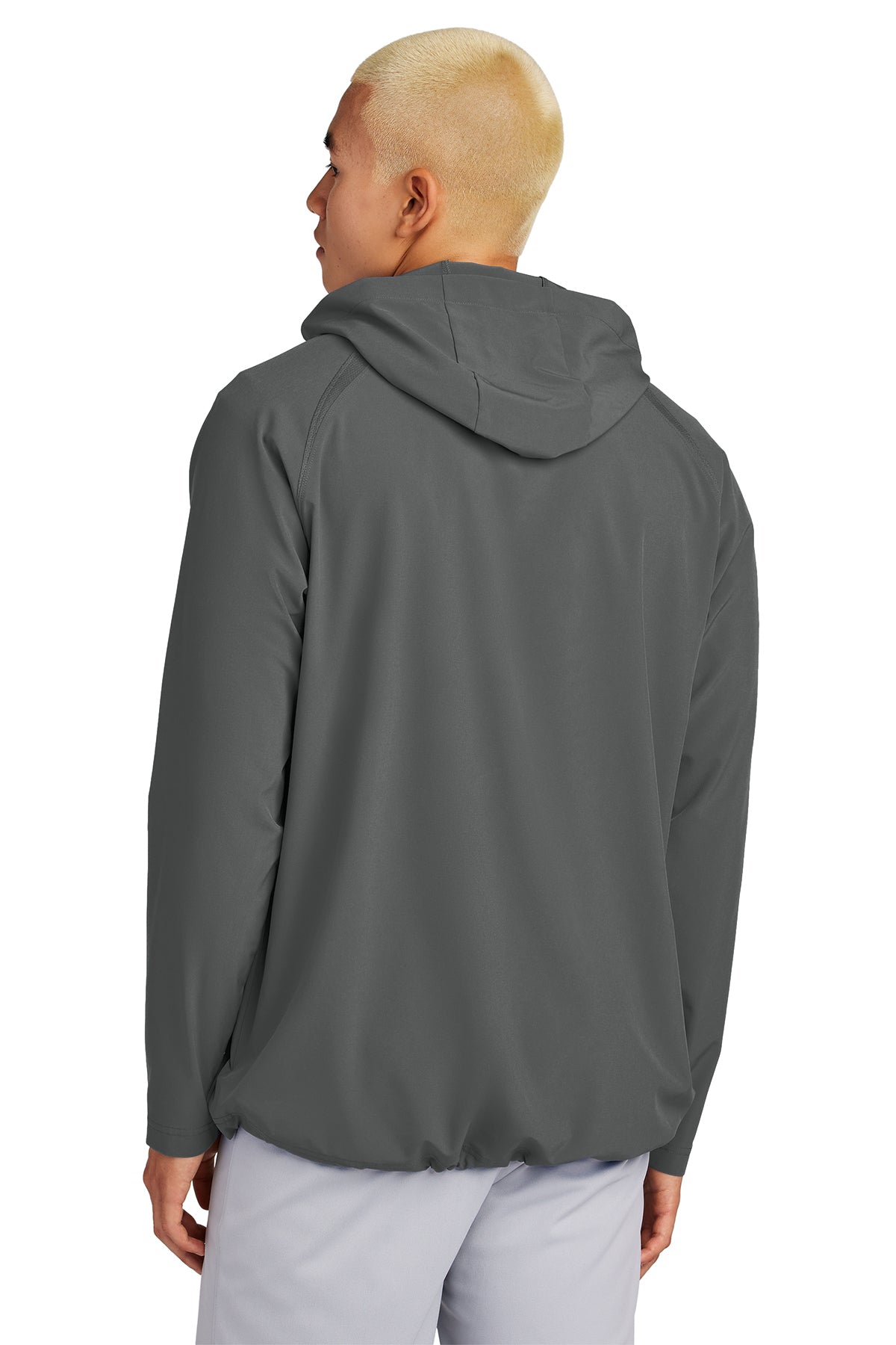 Peaches - Georgia Peaches Block Script - Repeat 1/2-Zip Long Sleeve Hooded Jacket - JST488 - Iron Grey