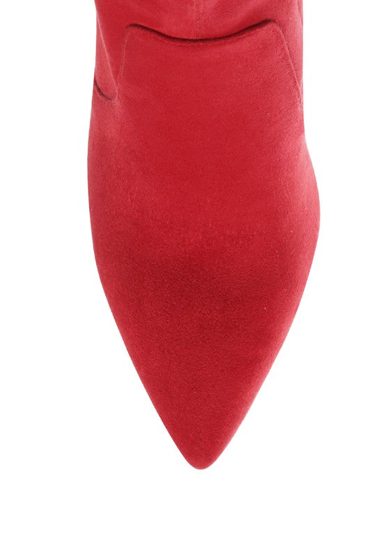 LONDON RAG ZAHARA POINTED BLOCK HEELED BOOT - Southern Grace Creations