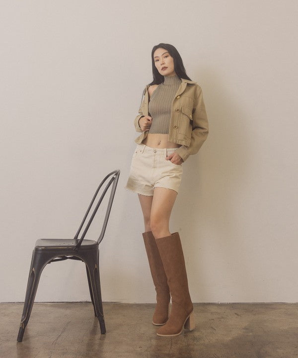 OASIS SOCIETY Shiloh - Knee High Block Heel Boots - Southern Grace Creations