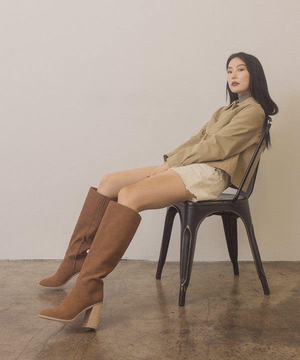 OASIS SOCIETY Shiloh - Knee High Block Heel Boots - Southern Grace Creations