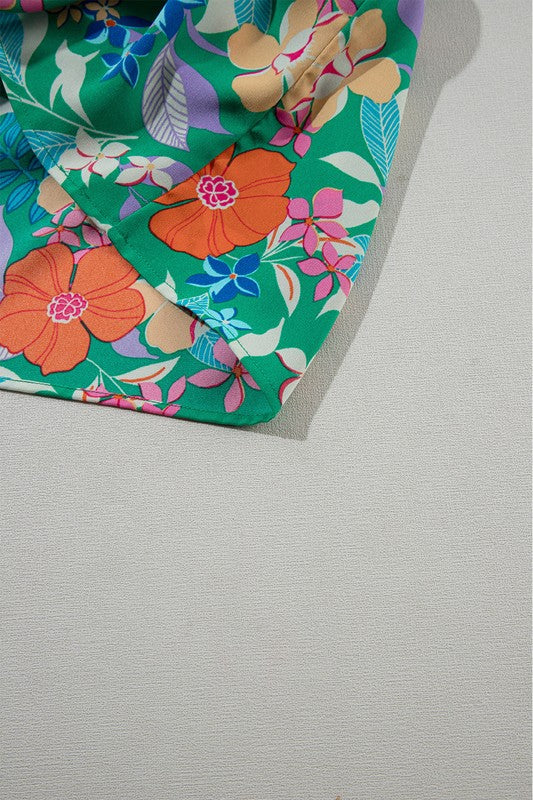 Floral Print Sleeveless Ruffle Tiered Maxi Dress