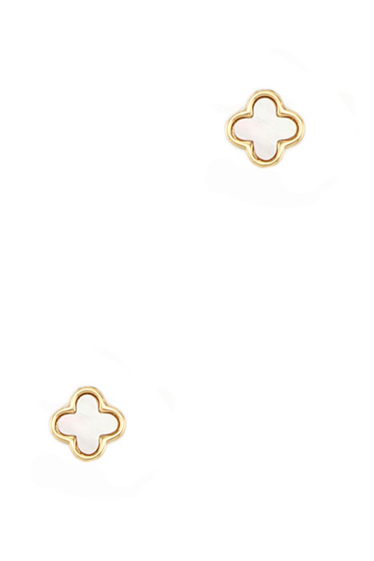 ••Gold Dipped Clover Stud Earrings