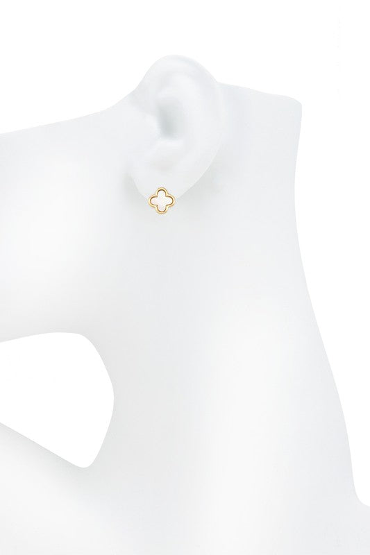 ••Gold Dipped Clover Stud Earrings