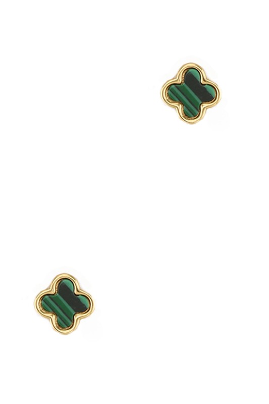 ••Gold Dipped Clover Stud Earrings
