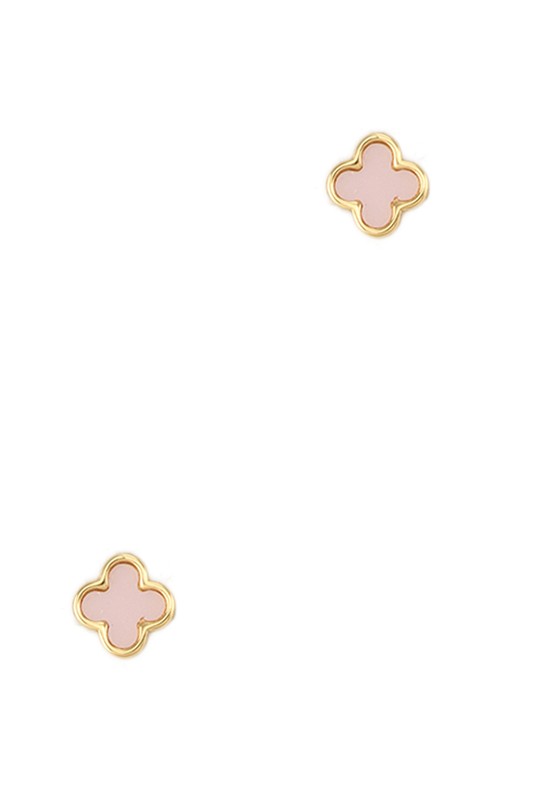 ••Gold Dipped Clover Stud Earrings