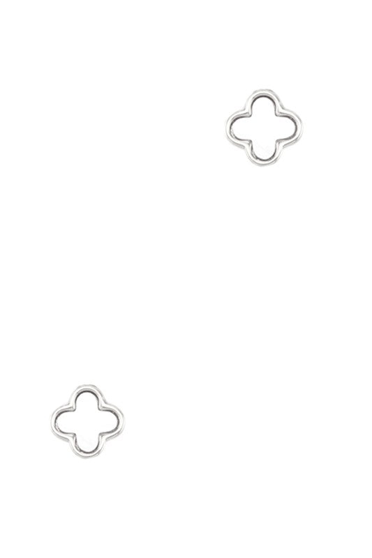 ••Gold Dipped Clover Stud Earrings