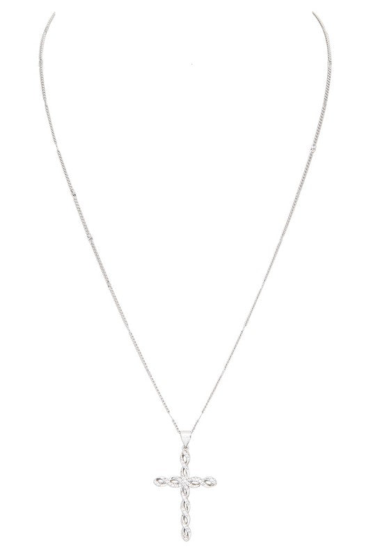 ••Cubic Zirconia Cross Pendant Necklace