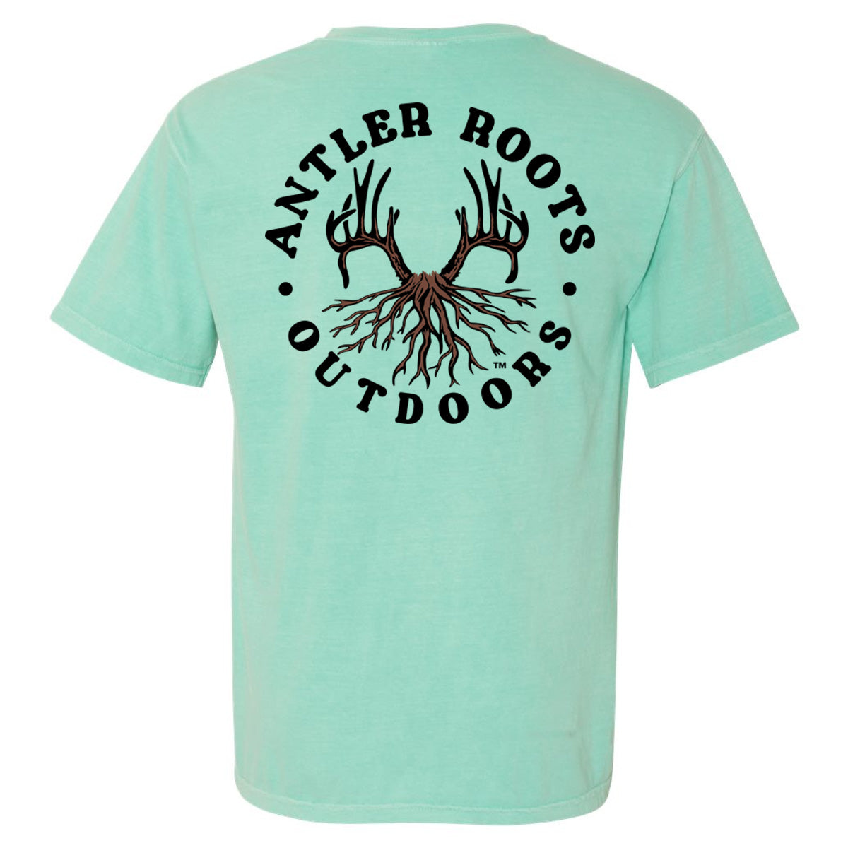 Antler Roots - Antler Roots Outdoors circle logo - Comfort Color - Any Color Short Sleeves - Southern Grace Creations