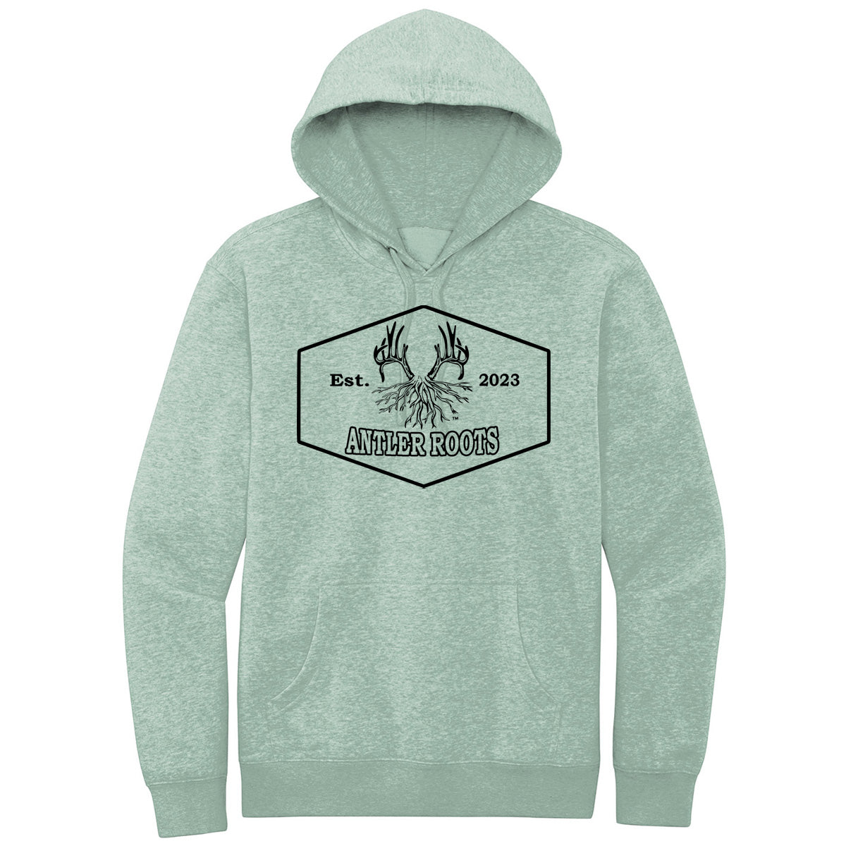 Antler Roots - Diamond Rectangle Est. 2023 - Heathered Dusty Sage (Tee/Hoodie) - Southern Grace Creations