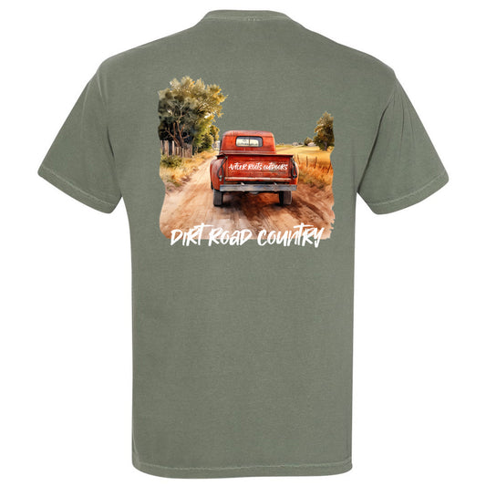 Antler Roots - Dirt Road Country - Comfort Color - Moss Short Sleeves Pocket Tee - Southern Grace Creations
