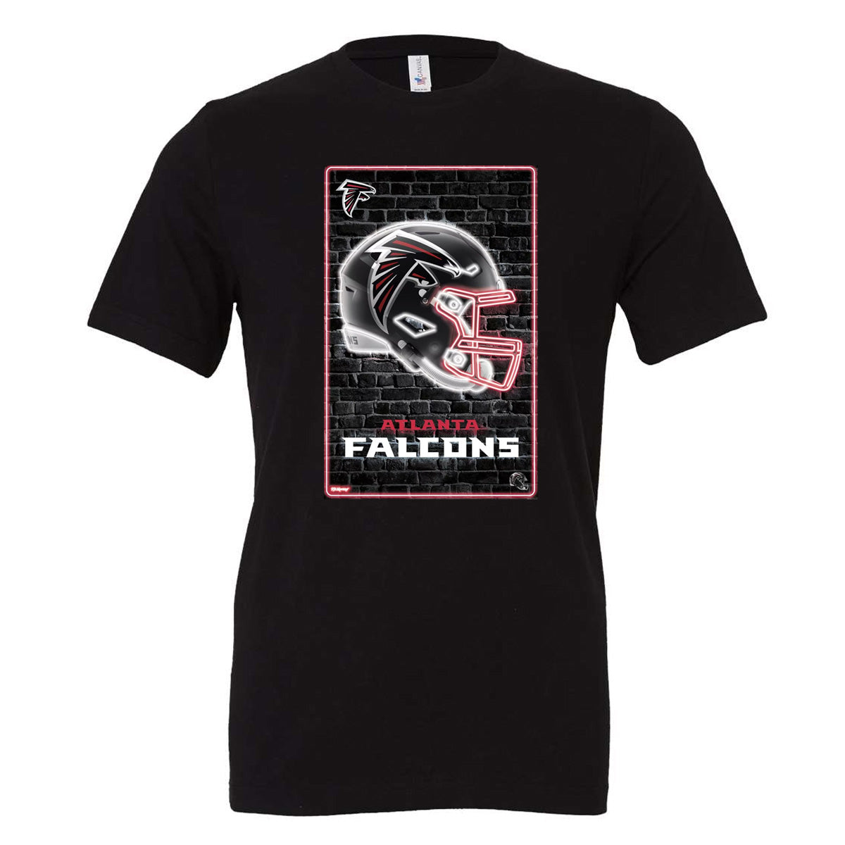 Atlanta Falcons Black Helmet Brick Wall - Black (Tee/DriFit/Hoodie/Sweatshirt) - Southern Grace Creations
