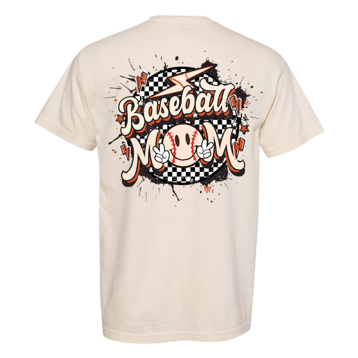 Baseball Mom Retro Checkered Board - Ivory (Tee/DriFit/Hoodie/Sweatshirt) - Southern Grace Creations