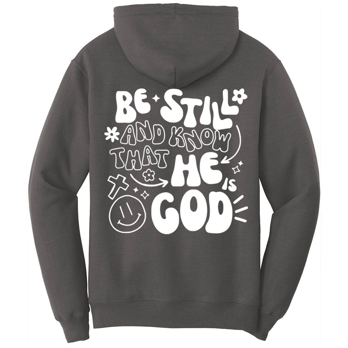 Be Still And Know That I Am God Retro Letters - Charcoal (Tee/Hoodie/Sweatshirt) - Southern Grace Creations