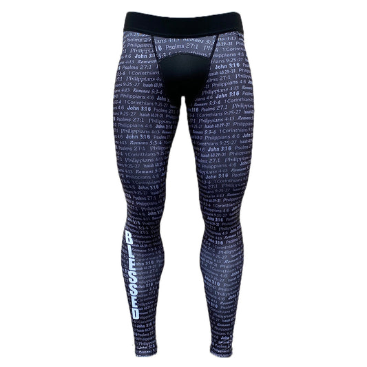 Black BLESSED Compression Tights - Southern Grace Creations