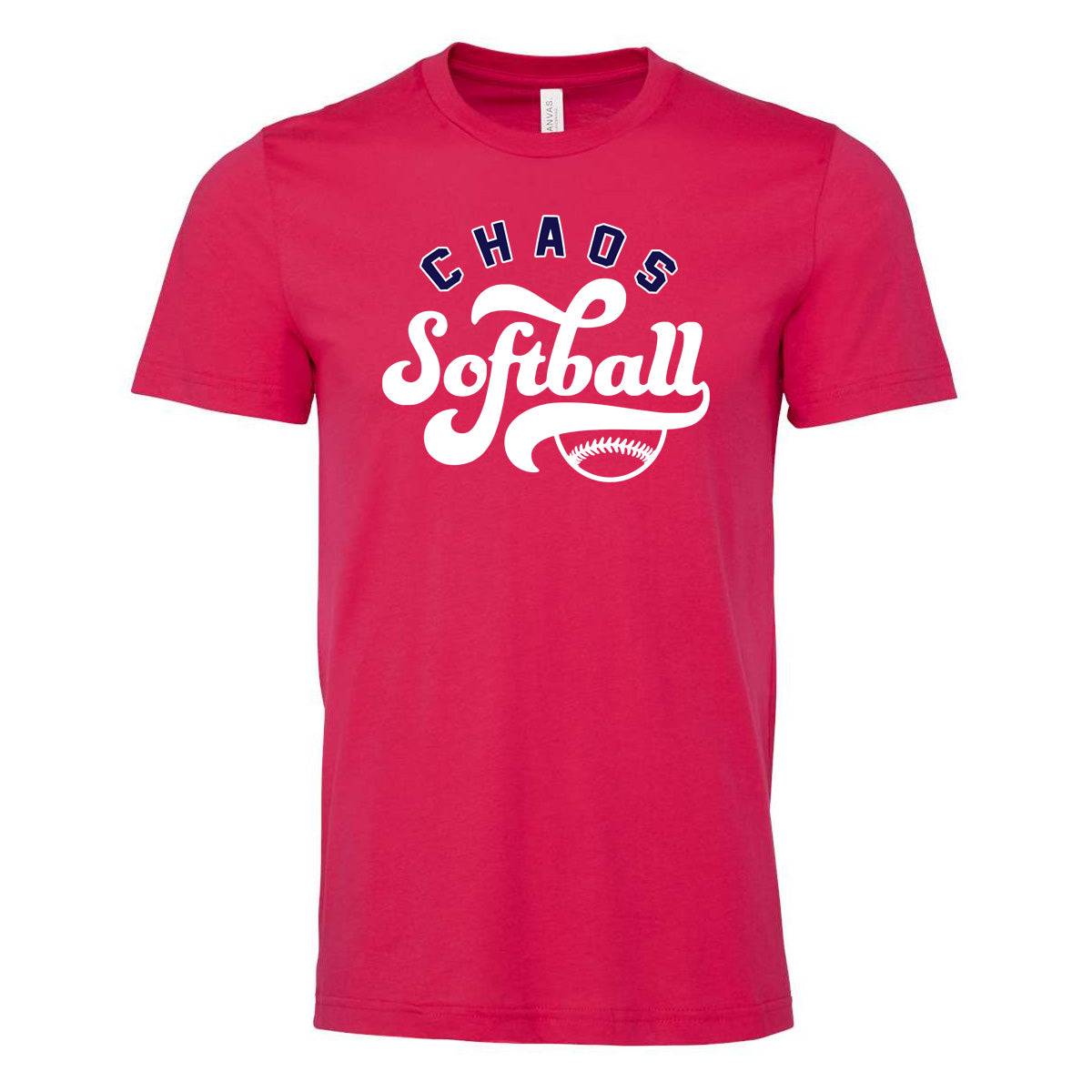 Chaos - Chaos Softball Bubble Script - Fuchsia (Tee/DriFit/Hoodie/Sweatshirt) - Southern Grace Creations