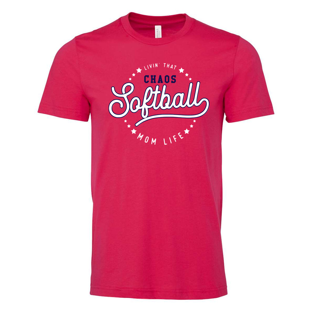 Chaos - Livin That Chaos Softball Mom Life - Fuchsia (Tee/DriFit/Hoodie/Sweatshirt) - Southern Grace Creations