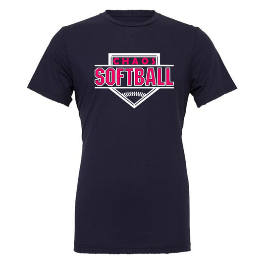 Chaos - Softball Homeplate - Navy (Tee/DriFit/Hoodie/Sweatshirt) - Southern Grace Creations