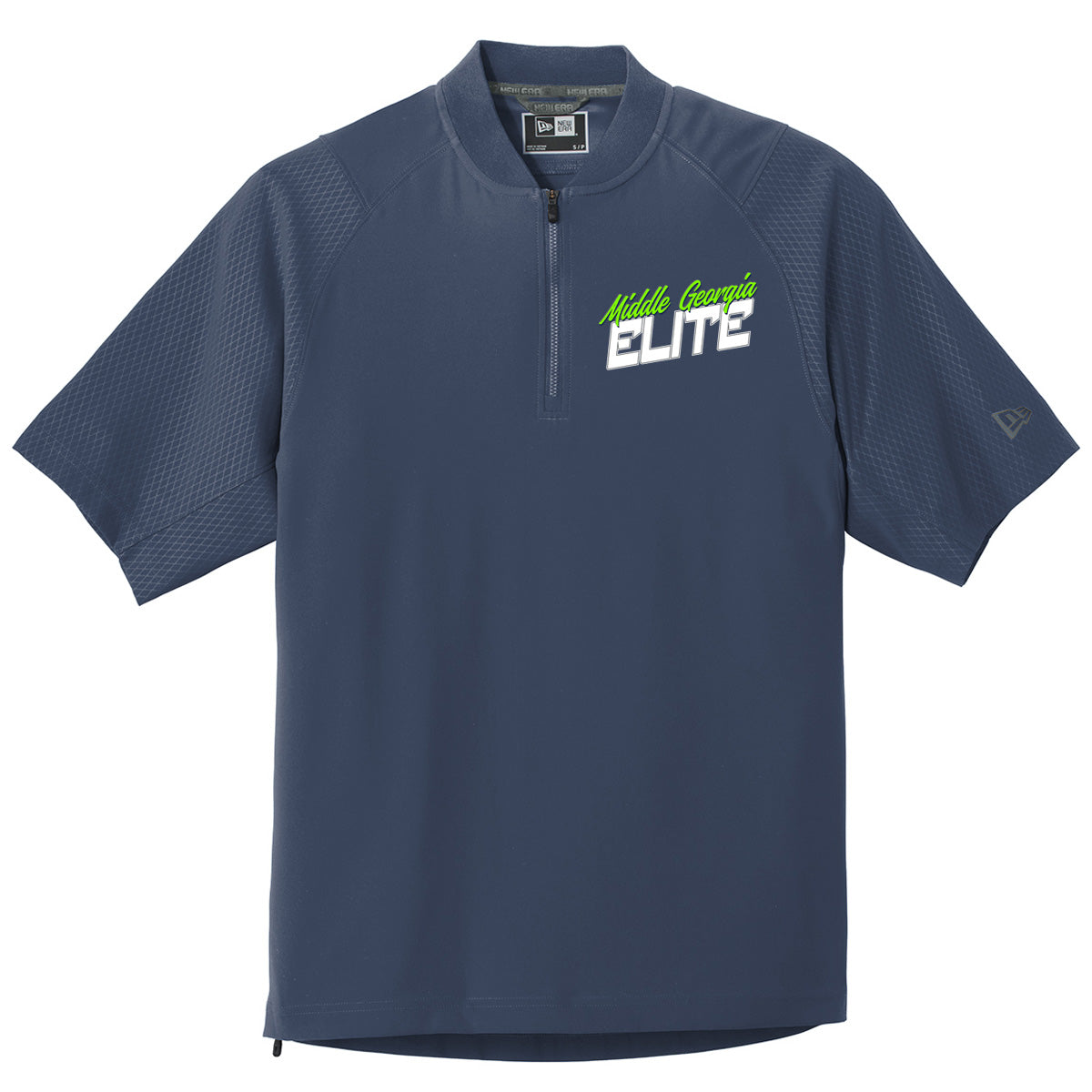 Elite - New Era Cage Short Sleeve 1/4-Zip Jacket - Navy (NEA600) - Southern Grace Creations