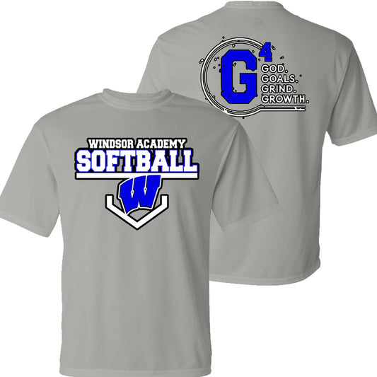 Windsor - Windsor Academy Softball G4 - 2024 Practice Jersey - Grey DriFit Short Sleeves