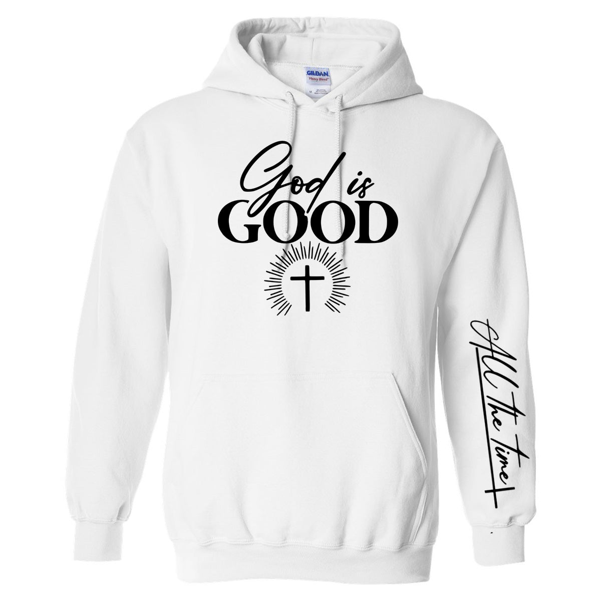 God Is Good All The Time Cross - White (Tee/Hoodie/Sweatshirt) - Southern Grace Creations