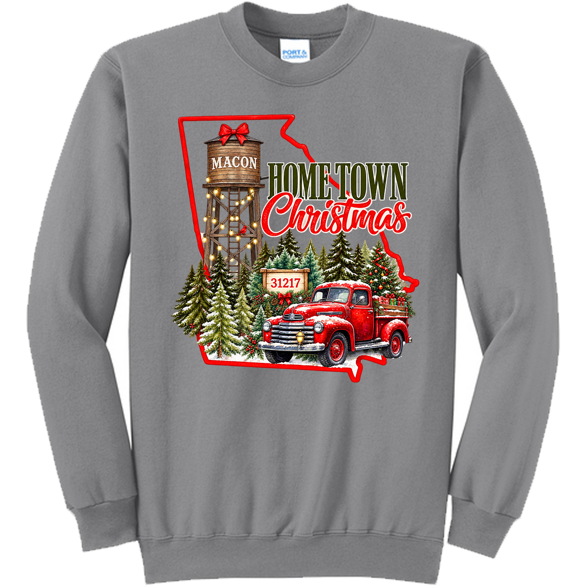 Hometown Christmas State of Georgia - Medium Grey (Tee/Sweatshirt/Hoodie)