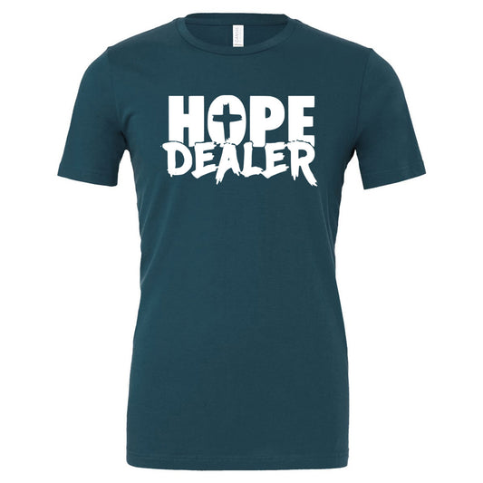 Hope Dealer with Cross - Deep Teal (Tee/Hoodie/Sweatshirt) - Southern Grace Creations