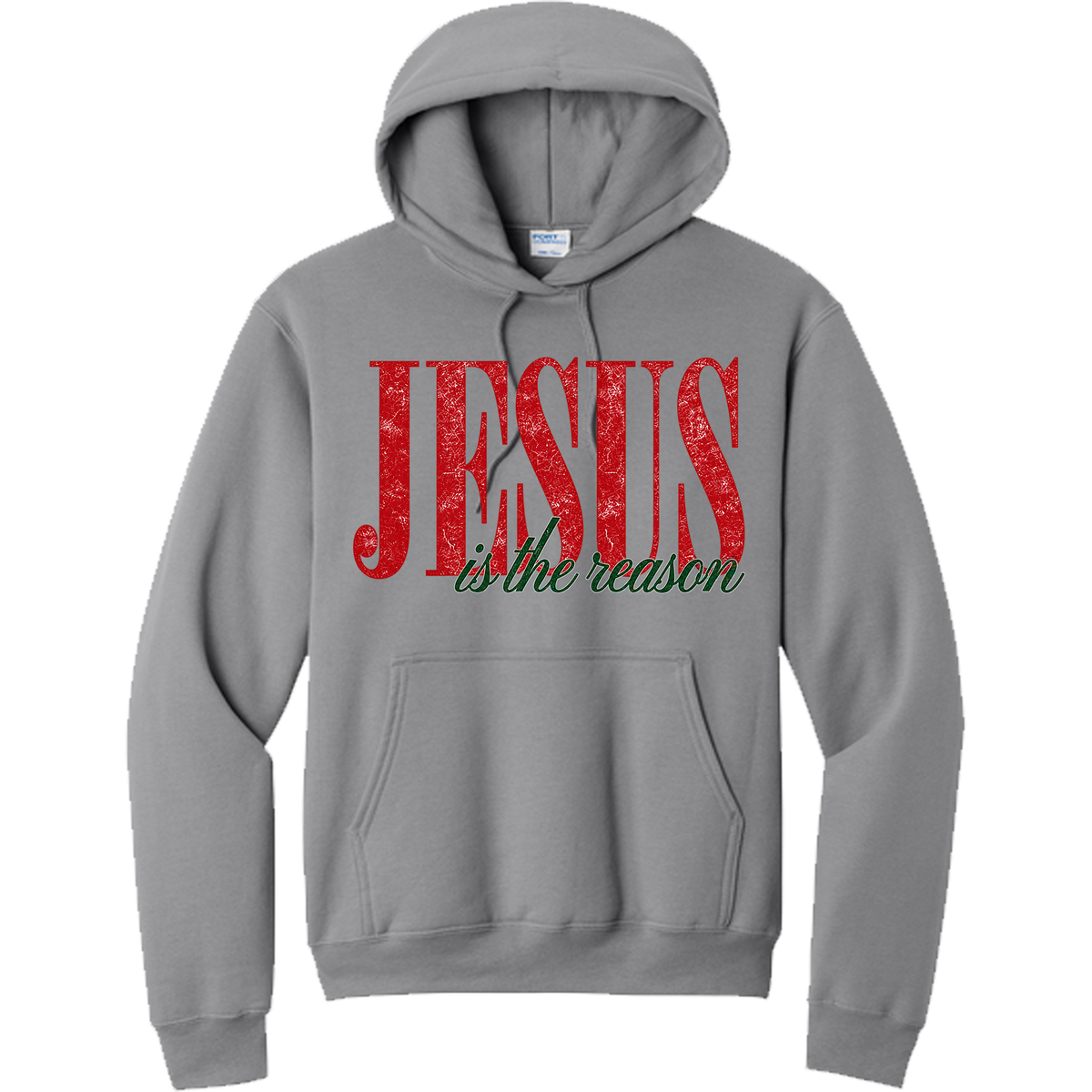 Jesus is the Reason for the Season Big Distressed Letters - Medium Grey (Tee/Sweatshirt/Hoodie)