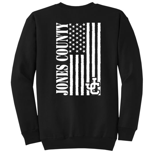 Jones County - American Flag Sideways - Black (Tee/DriFit/Hoodie/Sweatshirt) - Southern Grace Creations