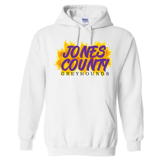 Jones County - Jones County Greyhounds Splash - White (Tee/DriFit/Hoodie/Sweatshirt) - Southern Grace Creations