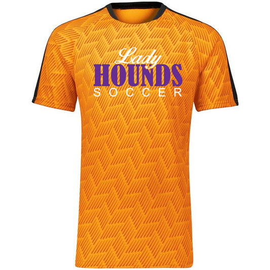 Jones County - Lady Hounds Soccer (bernard) Hypervolt Jersey - Athletic Gold Print/Black - Southern Grace Creations