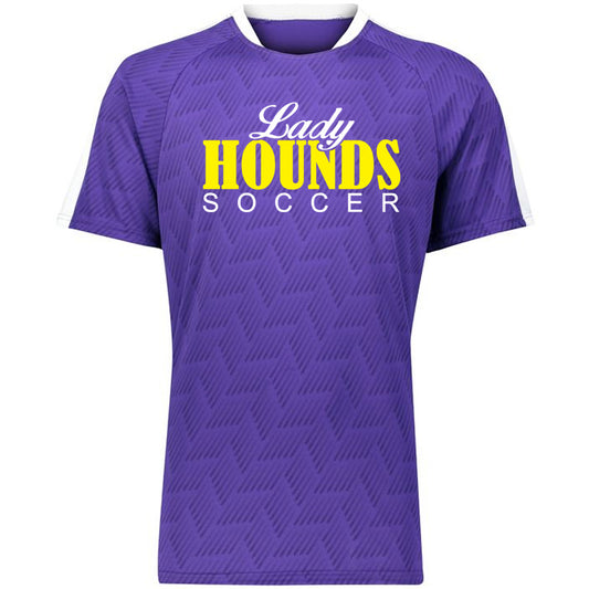 Jones County - Lady Hounds Soccer (bernard) Hypervolt Jersey - Purple Print/White - Southern Grace Creations