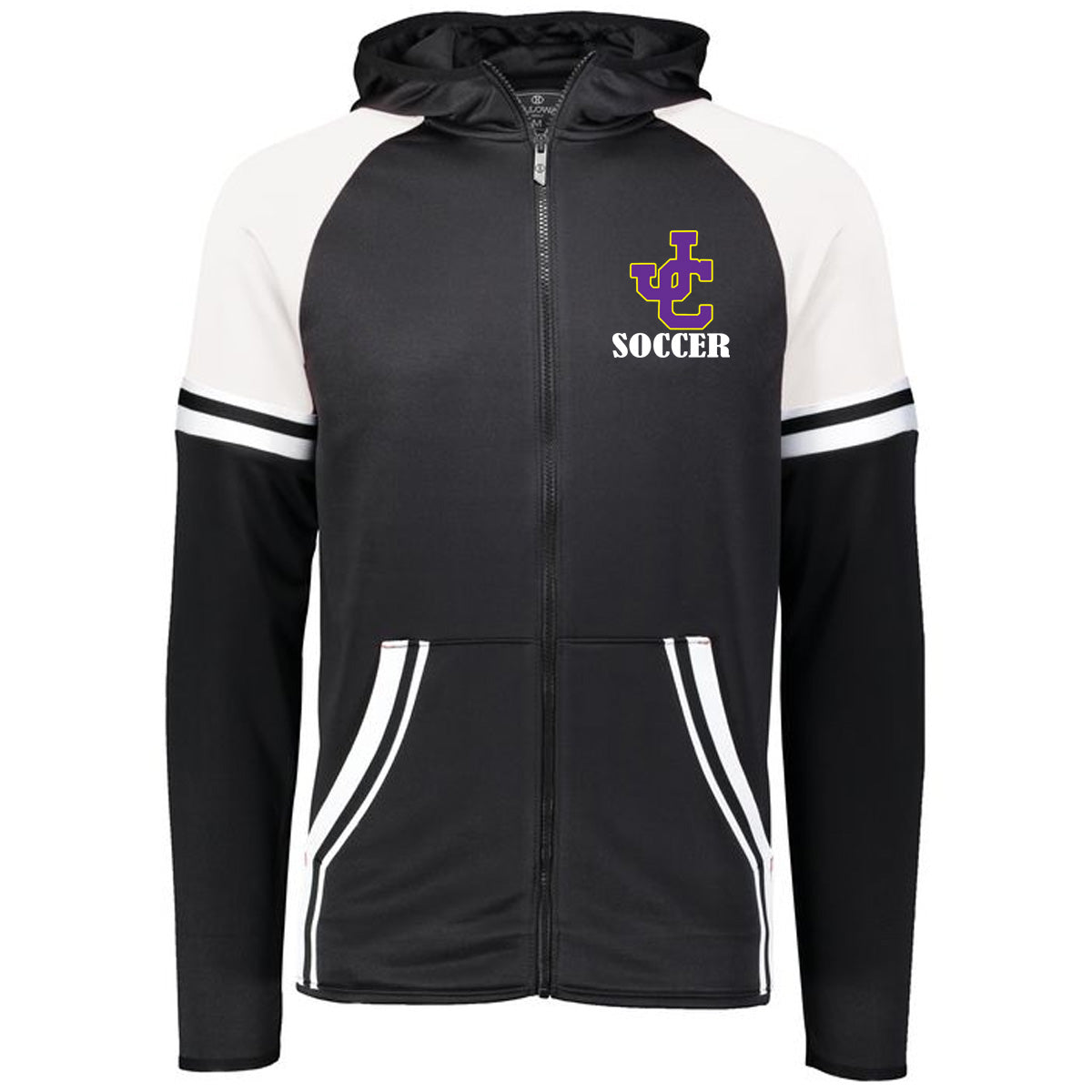 Jones County - Soccer Retro Grade Jacket - Black/White - Southern Grace Creations