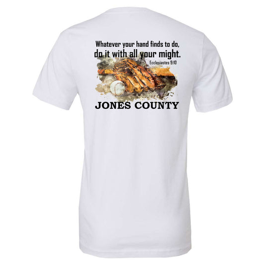 Jones County - Baseball - Ecclesiastes 9.10 - White (Tee/DriFit/Hoodie/Sweatshirt) - Southern Grace Creations