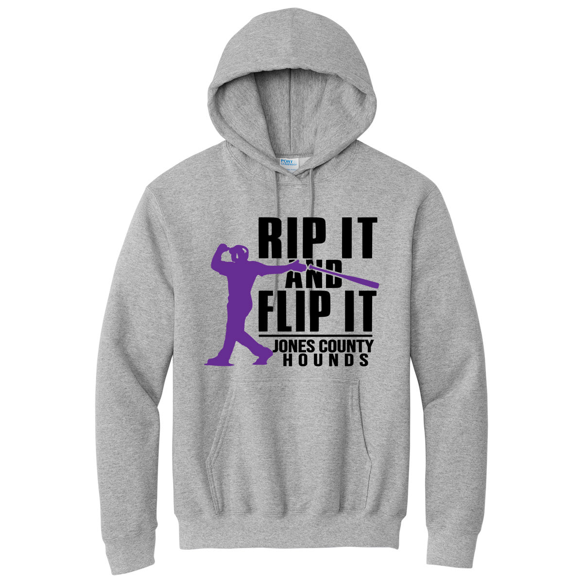 Jones County - Baseball - Rip It and Flip It - Athletic Heather Grey (Tee/Hoodie/Sweatshirt) - Southern Grace Creations