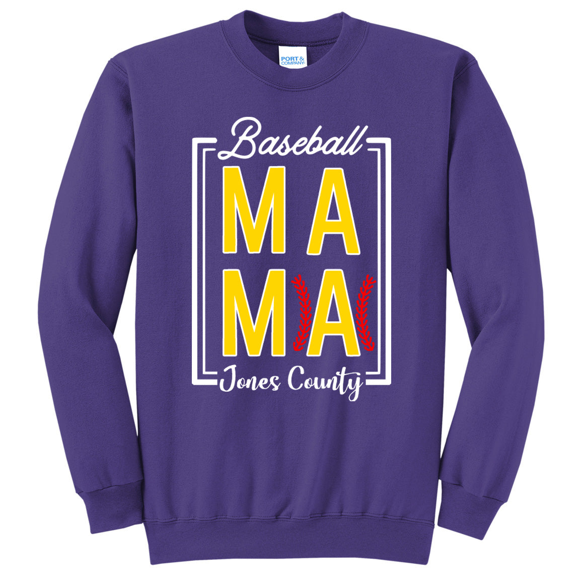 Jones County - Baseball Mama Stitches Box Jones County - Team Purple (Tee/Hoodie/Sweatshirt) - Southern Grace Creations