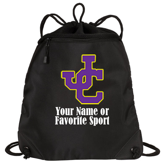 Jones County - Cinch Pack with Mesh Trim with Your Name or Favorite Sport - Black (BG810) - Southern Grace Creations