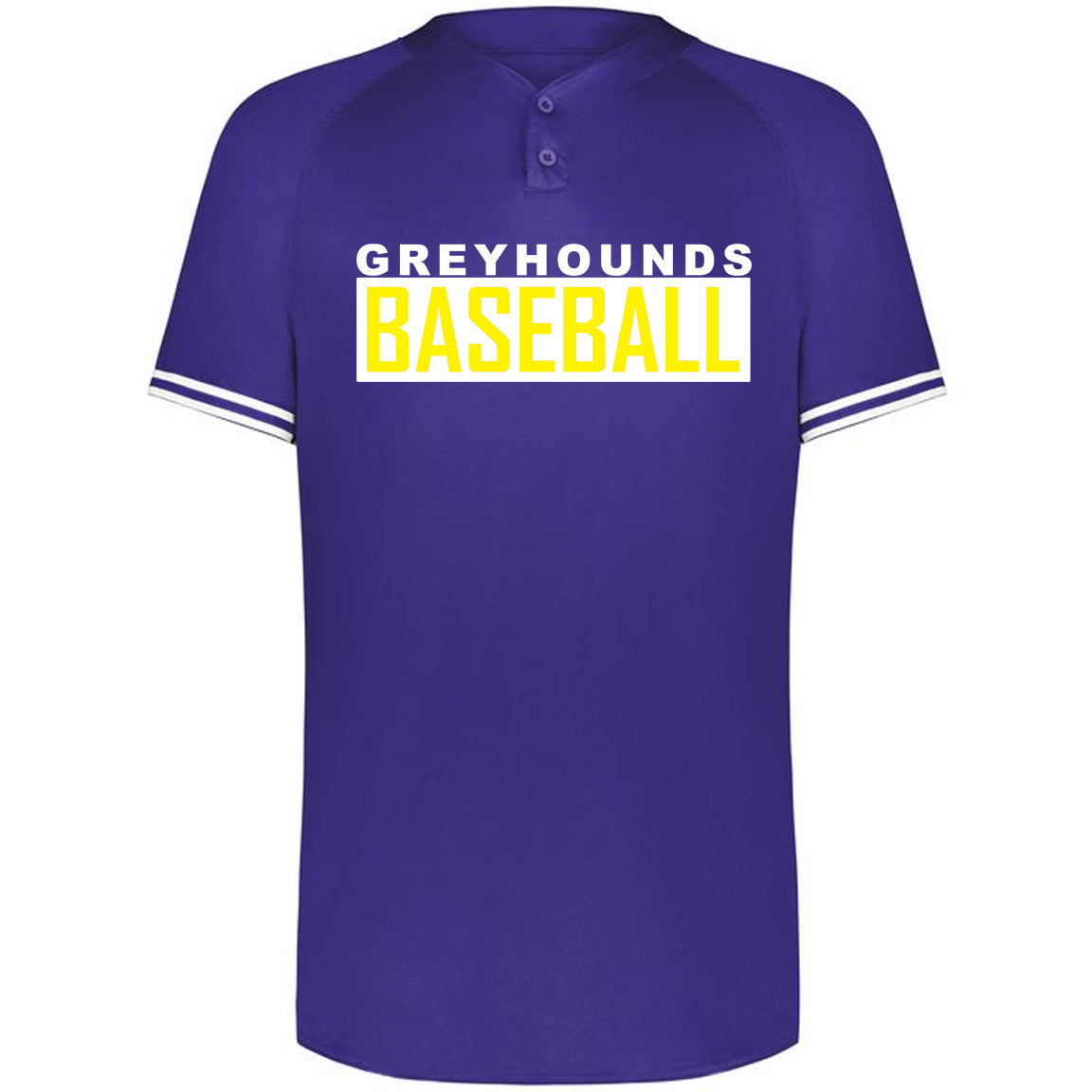 Jones County - Greyhounds Baseball 1 - Cutter+ Henley Jersey - Purple - Southern Grace Creations