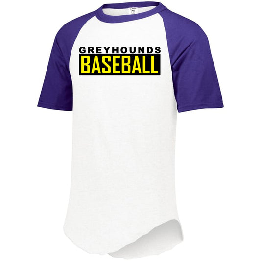 Jones County - Greyhounds Baseball 1 - Baseball Short Sleeve Tee 2.0 - White/Purple (423) - Southern Grace Creations