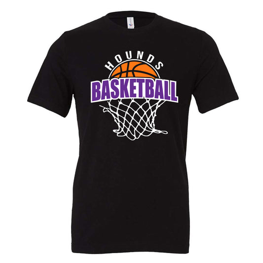 Jones County - Hounds Basketball and Basketball Net - Black (Tee/DriFit/Hoodie/Sweatshirt) - Southern Grace Creations