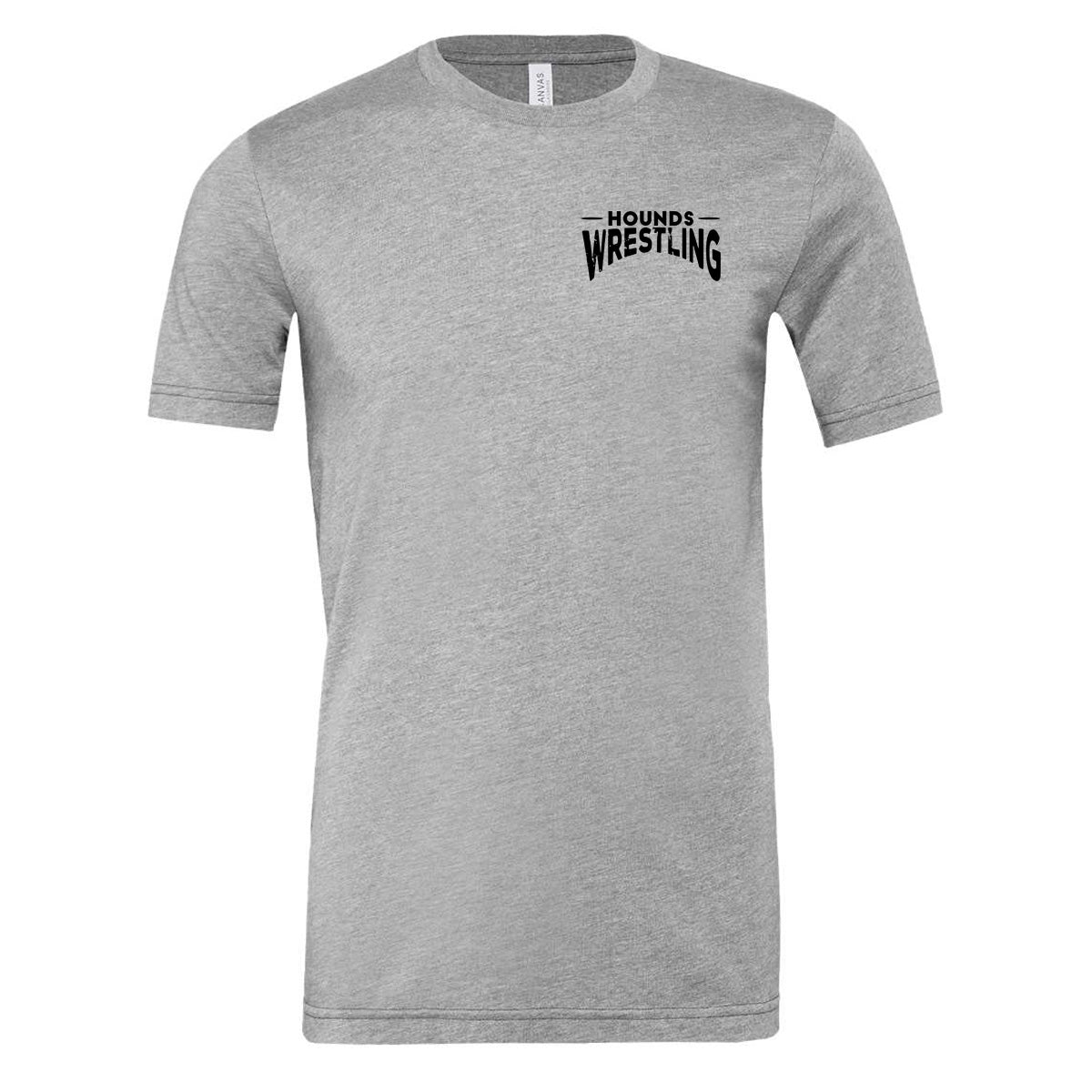 Jones County - Hounds Wrestling American Flag Circle - Athletic Heather (Tee/DriFit/Hoodie/Sweatshirt) - Southern Grace Creations