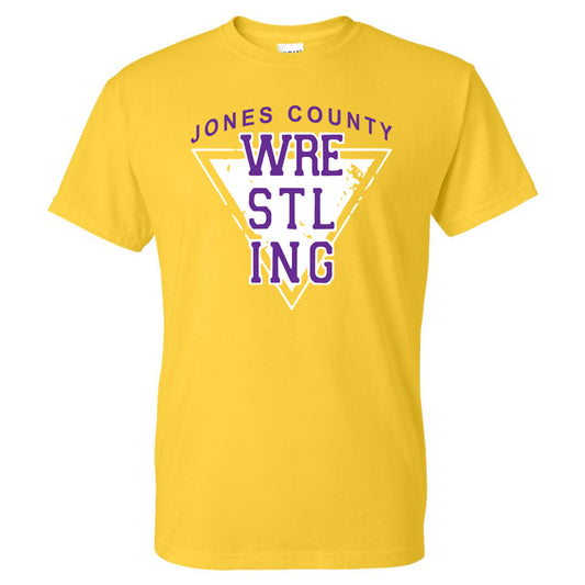 Jones County - Jones County Wrestling Triangle - Yellow (Tee/DriFit/Hoodie/Sweatshirt) - Southern Grace Creations