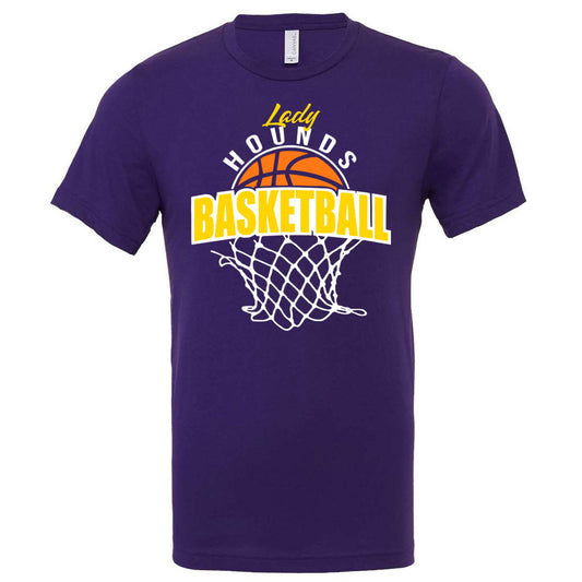 Jones County - Lady Hounds Basketball and Basketball Net - Team Purple (Tee/DriFit/Hoodie/Sweatshirt) - Southern Grace Creations