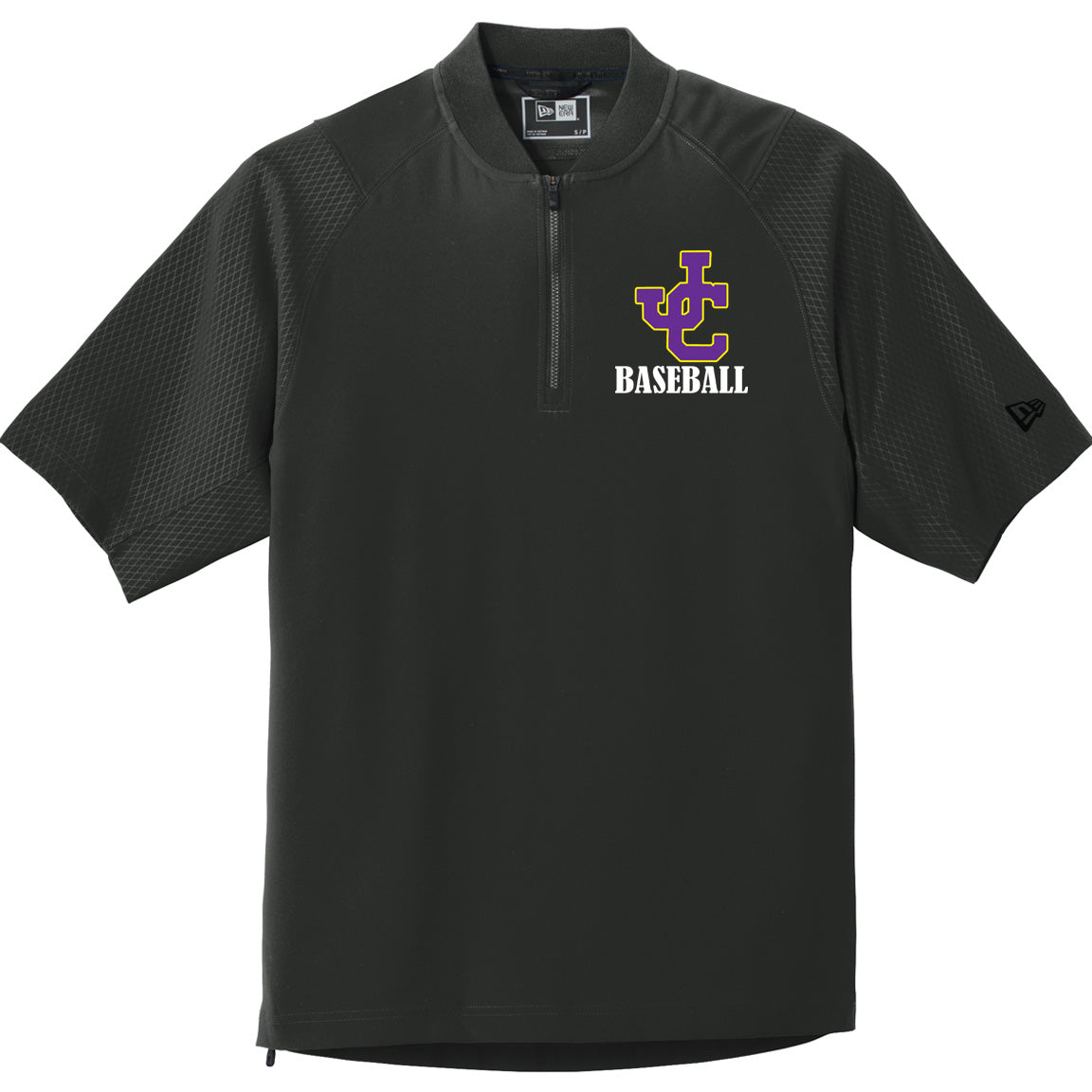 Jones County - New Era Cage Short Sleeve 1-4-Zip Jacket with JC Baseball Logo - Black - Southern Grace Creations