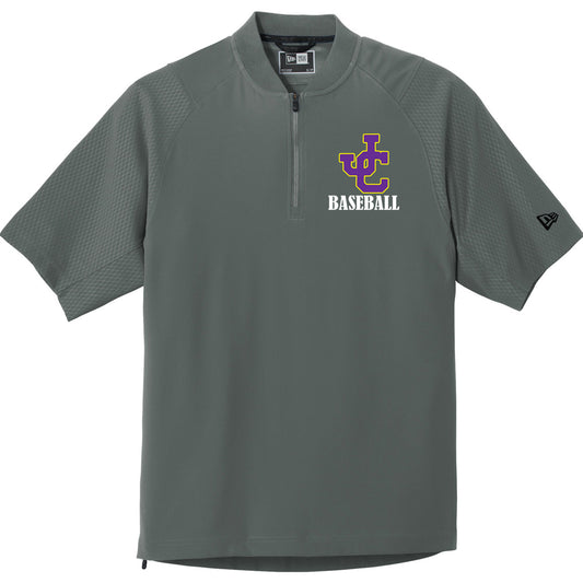 Jones County - New Era Cage Short Sleeve 1-4-Zip Jacket with JC Baseball Logo - Graphite - Southern Grace Creations