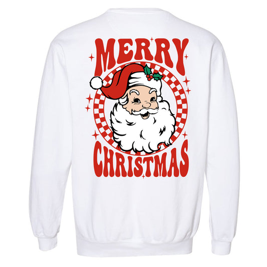 Merry Christmas Santa Retro - White (Tee/Sweatshirt/Hoodie) - Southern Grace Creations
