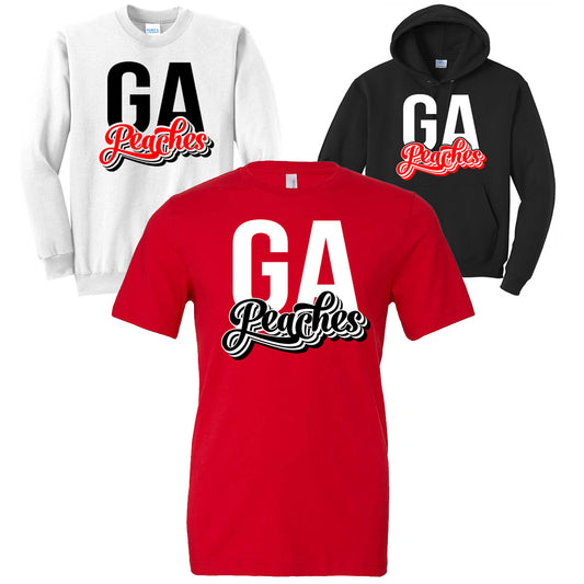 Peaches - GA Peaches Script Stacked Retro (Tee/Tank/Drifit/Hoodie/Sweatshirt)